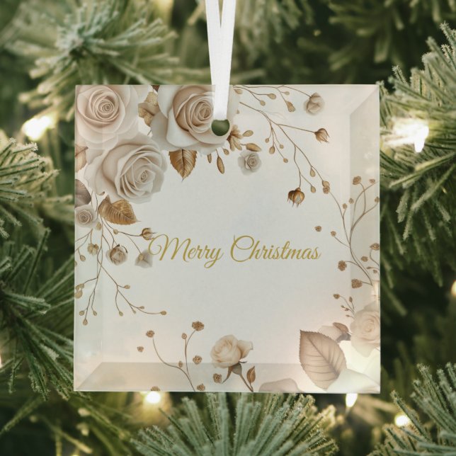 Ornement en verre Rose de Noël (Insitu)