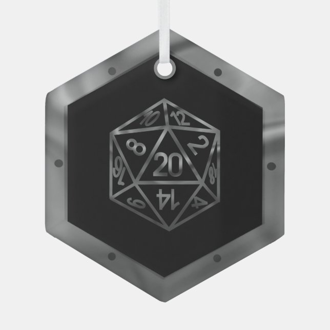 Ornement En Verre RPG Critmas | Old School Tabletop Roleplayer Dice (Recto)