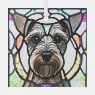 Ornement En Verre Schnauzer miniature "Verre Tiré"