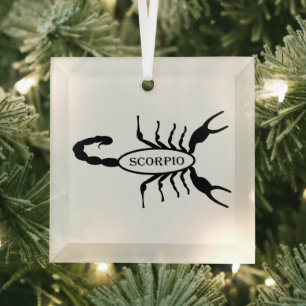 Ornement En Verre Scorpio noir Scorpion étoile