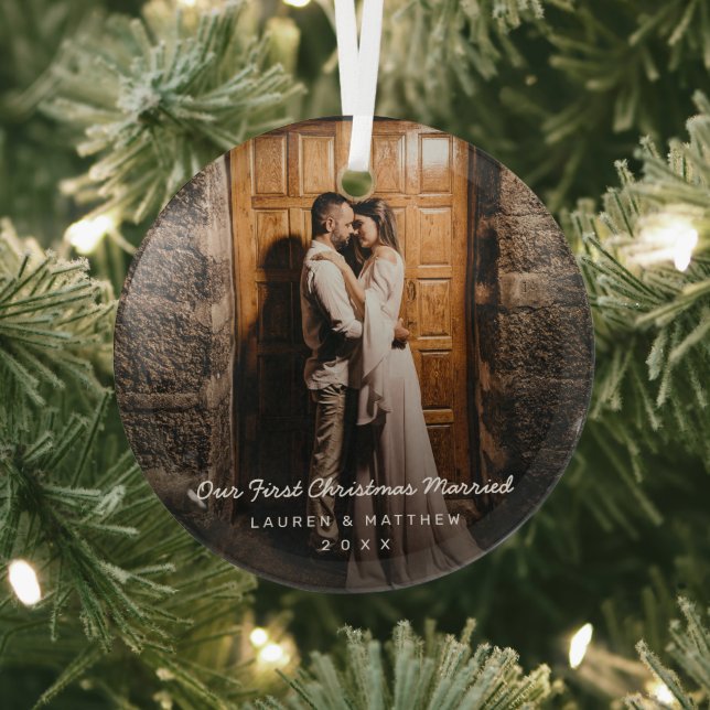 Ornement En Verre Simple photo moderne Notre premier Noël Nouveau (Insitu)