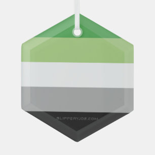 Ornement En Verre SlipperyJoe's Aromantic Pride Drapeau gay cadeaux