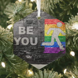 Ornement En Verre SlipperyJoe's Be You en brique murale figure plub