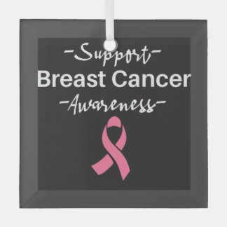 Ornement En Verre Soutien à la sensibilisation au cancer du sein Rub