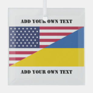Ornement En Verre Soutien américain à l'Ukraine Thaillow Pillow