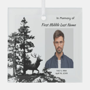 Ornement En Verre Souvenir commémoratif Art masculin cerf bois