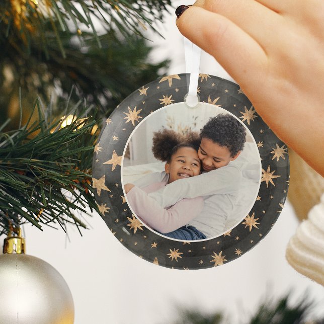Ornement En Verre Stars d'hiver Photo de famille (Créateur téléchargé)