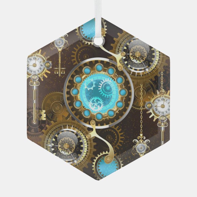 Ornement En Verre Steampunk Rusty Background (Recto)