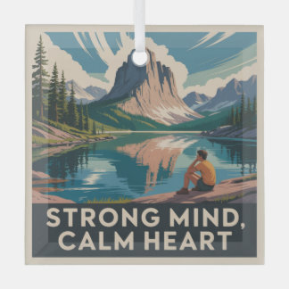 Ornement En Verre Strong Mind, Calm Heart