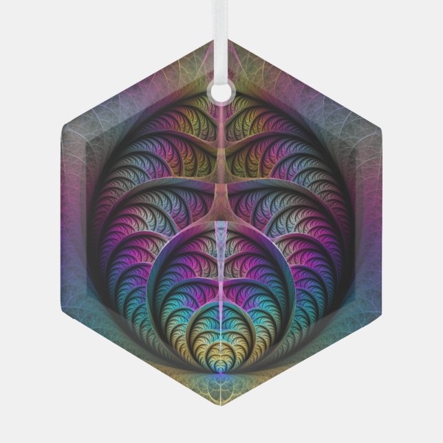 Ornement En Verre Structures vives Art Abstrait coloré Fractal (Recto)
