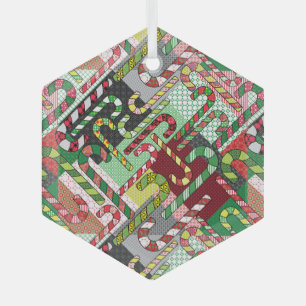 Ornement En Verre Sucres de canne colorés