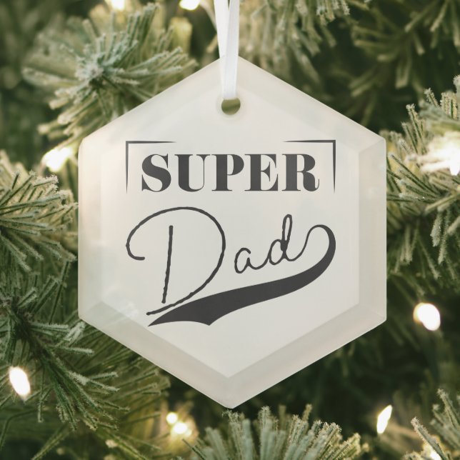 Ornement En Verre Super papa (Insitu)
