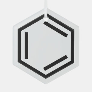 ORNEMENT EN VERRE SYMBOLE D'ANNEAU BENZENE