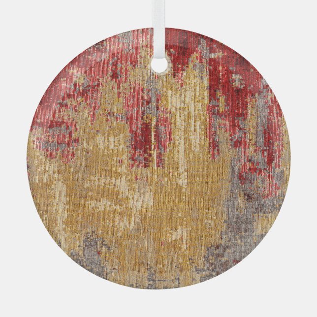 Ornement En Verre Tapis d'or rouge oriental texture. (Recto)