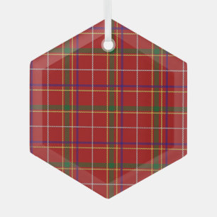Ornement En Verre Tartan rouge coloré