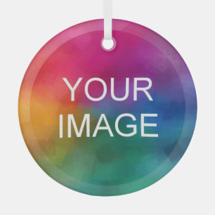 Ornement En Verre Téléchargez votre image photo ou logo personnalisé