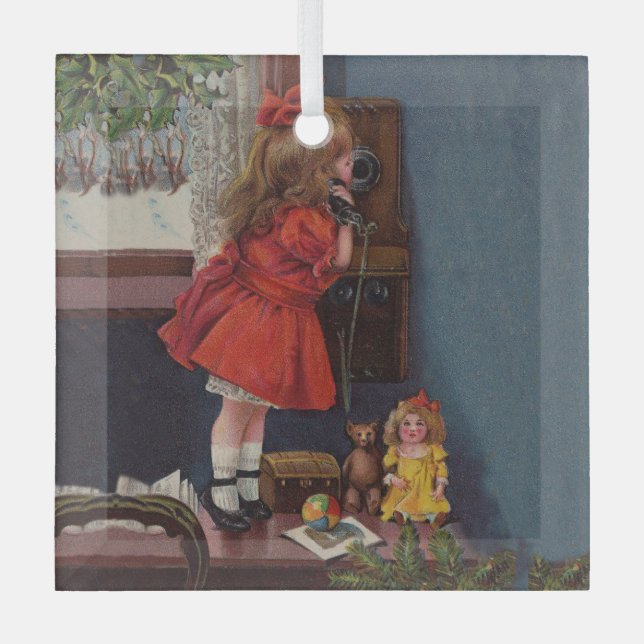 Ornement En Verre Téléphone de Noël (Recto)