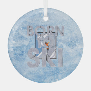 Ornement En Verre TOP Né à Ski Glass Ornament