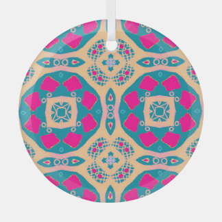 Ornement En Verre Traditionnel, patchwork péruvien, motif de tuiles