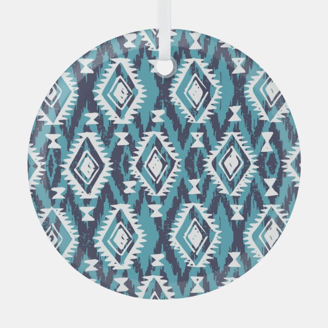 Ornement En Verre Tribal géométrique Aztec Navajo Imprimer (Recto)