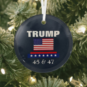 ORNEMENT EN VERRE TRUMP MEILLEUR PRÉSIDENT JAMAIS 45 & 47