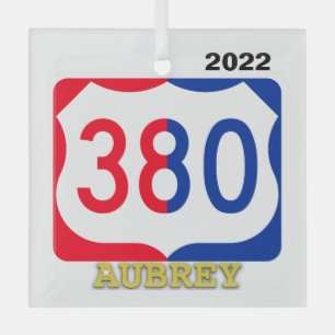 Ornement En Verre US 380 Hwy - Aubrey, Ornament
