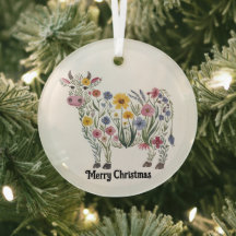 Vache mignonne, Aquarelle Fleurs sauvages, Pays, F