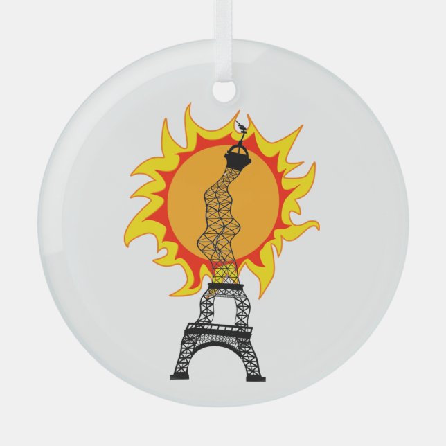 Ornement En Verre Vague thermique européenne (Recto)