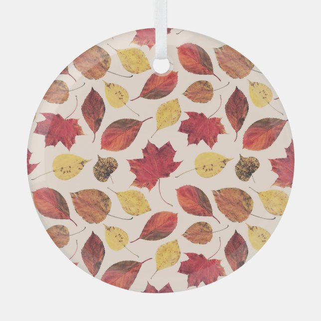Ornement En Verre Véritable photo feuille, unique motif sans couture (Recto)