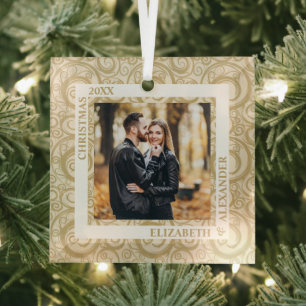 Ornement En Verre Verre d'or photo ivoire