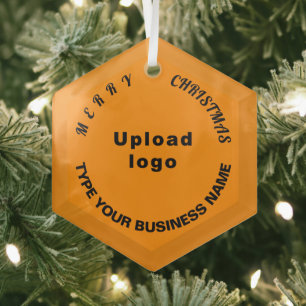 Ornement En Verre Verre orange de Noël d'affaires