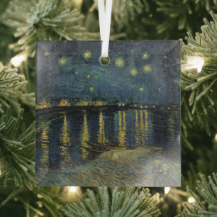Ornement En Verre Vincent van Gogh Nuit étoilée sur le Rhône