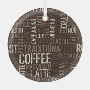 Ornement En Verre Vintage café expérience Motif sans couture