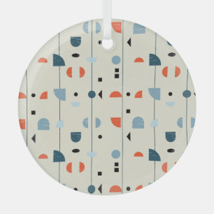 Ornement En Verre Vintage géométrique : motif transparent du milieu