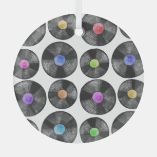 Ornement En Verre Vinyl LP Records Retro Illustration