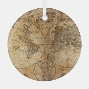 Ornement En Verre Voyage historique : 1746 Carte du monde