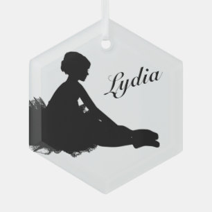Ornement En Verre Weary Ballerina Personnalisé w Nom