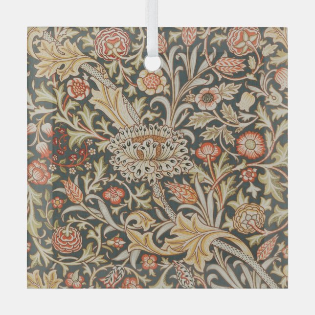 Ornement En Verre William Morris Trent Garden Flower Classic Botanic (Recto)