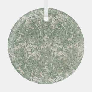 Ornement En Verre william morris tulip papier peint textile vert
