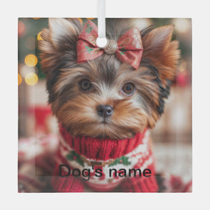 Ornement En Verre Yorkie personnalisé
