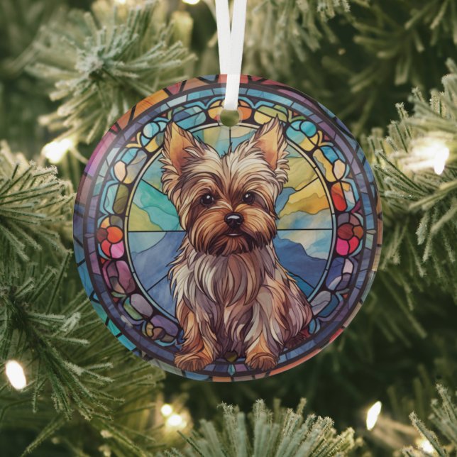 Ornement En Verre Yorkshire Terrier (Insitu)