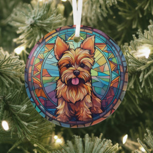 Ornement En Verre Yorkshire Terrier