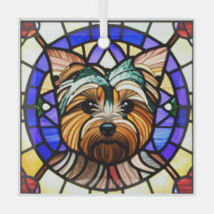 Ornement En Verre Yorkshire Terrier "Verre Tiré"