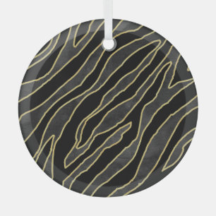 Ornement En Verre Zebra Stripes : Abstrait Monochrome Sans Seamless.