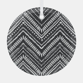 Ornement En Verre Zigzag Stripes : Ethnique Dessinée À La Main