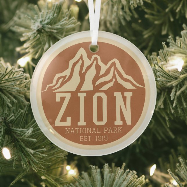 Ornement En Verre Zion National Park Utah USA Outdoors Retro (Insitu)