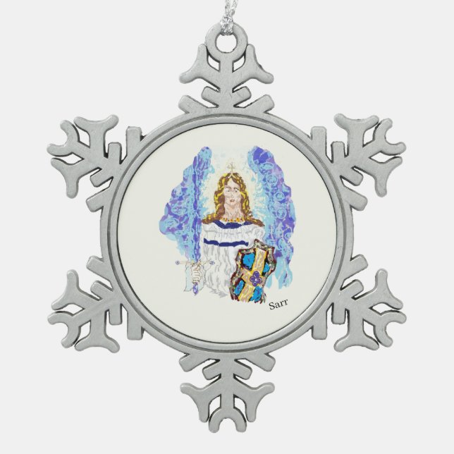 Ornement encadré de flocon de neige : Archangel Mi (Devant)