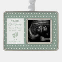 Green Polka Dot Nouveau bébé Ultrasound Photo