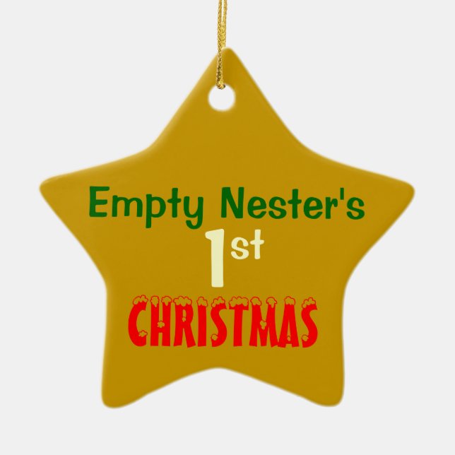 Ornement Étoile En Céramique Ă?re étoile 2 d'or de Noël de nid vide (Devant)