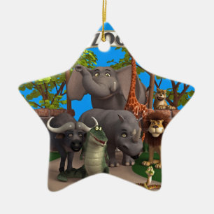 Ornement Étoile En Céramique Animaux au zoo